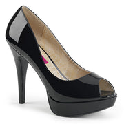 Pleaser Pink Label CHLOE-01 Pump (Black Patent)