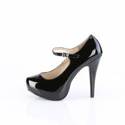 Pleaser Pink Label CHLOE-02 Pump (Black Patent)