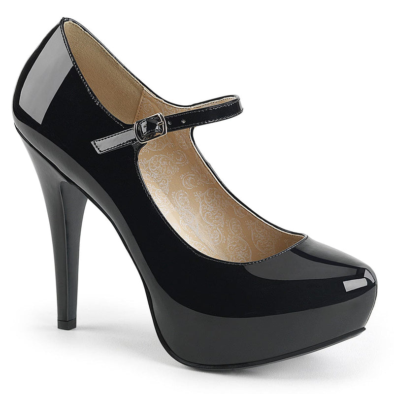 Pleaser Pink Label CHLOE-02 Pump (Black Patent)