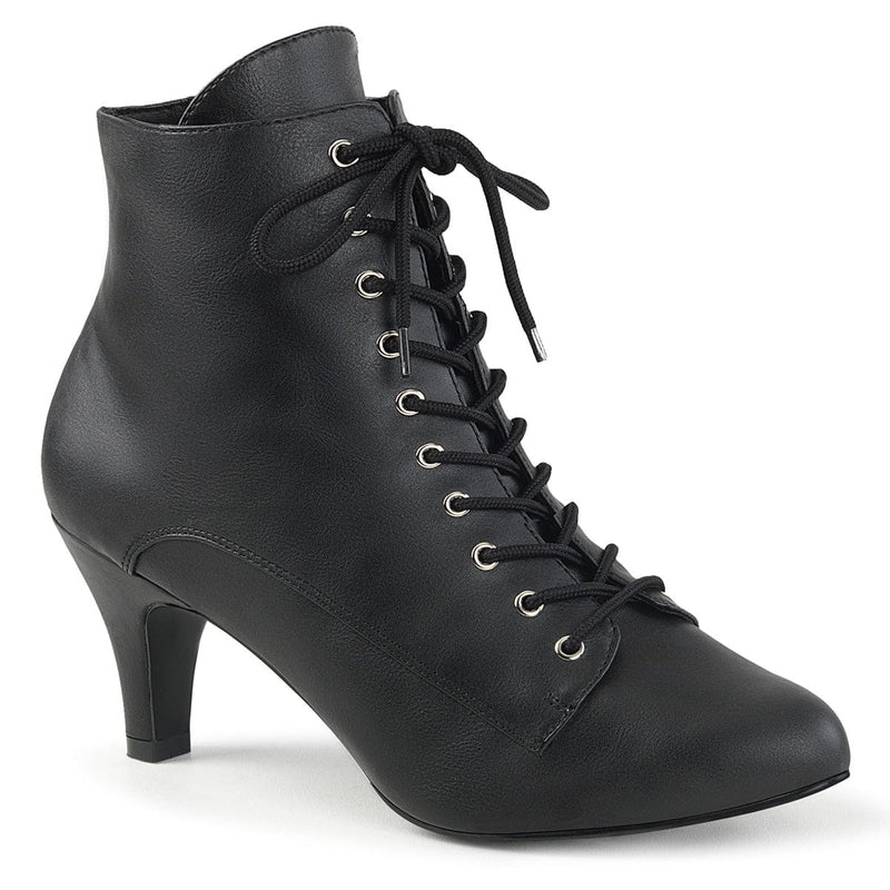 Pleaser Pink Label DIVINE-1020 Ankle Boot (Black Faux Leather)