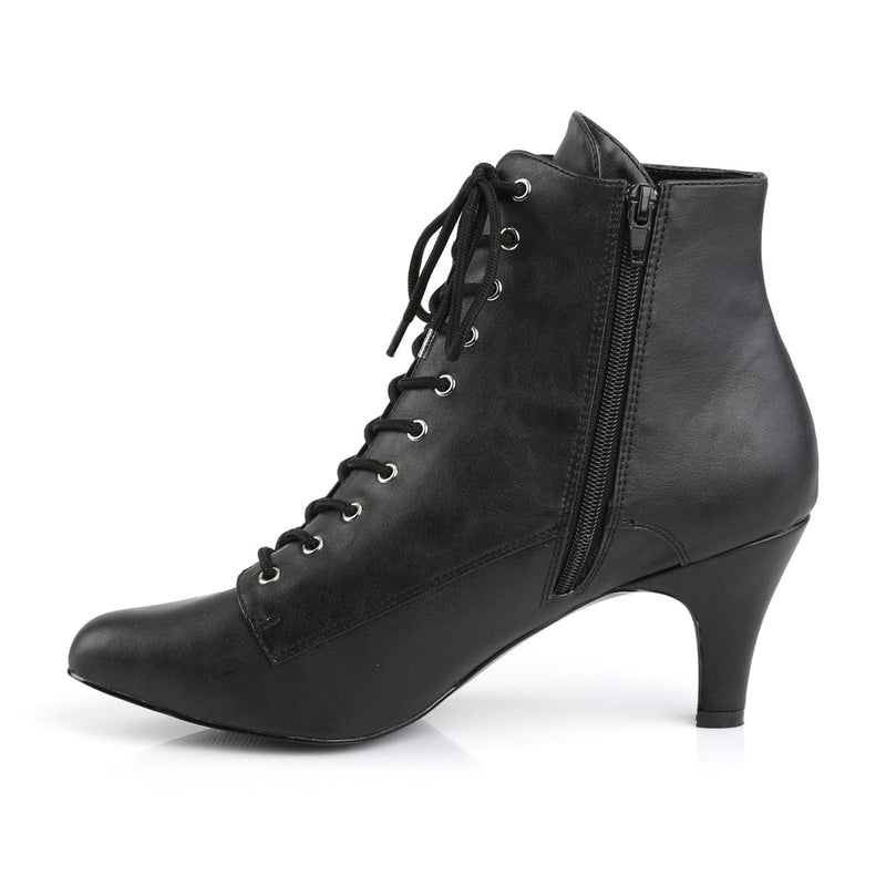 Pleaser Pink Label DIVINE-1020 Ankle Boot (Black Faux Leather)