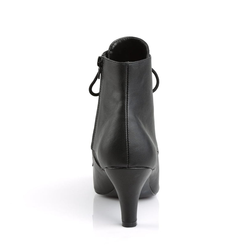 Pleaser Pink Label DIVINE-1020 Ankle Boot (Black Faux Leather)