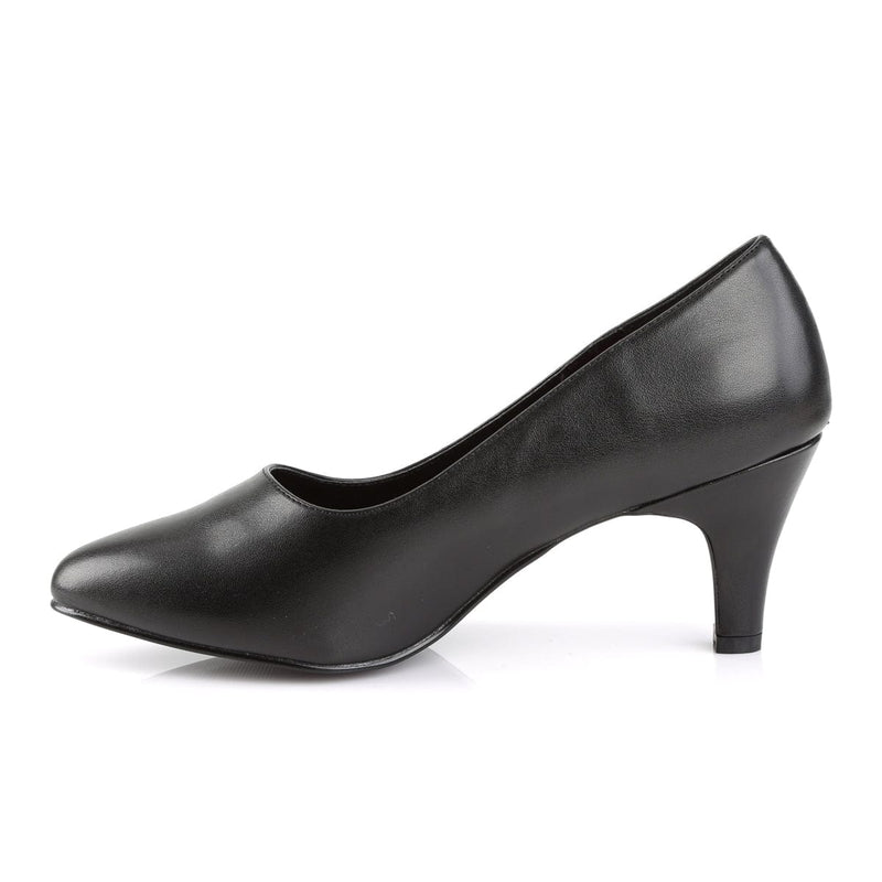 Pleaser Pink Label DIVINE-420 Pump (Black Faux Leather)