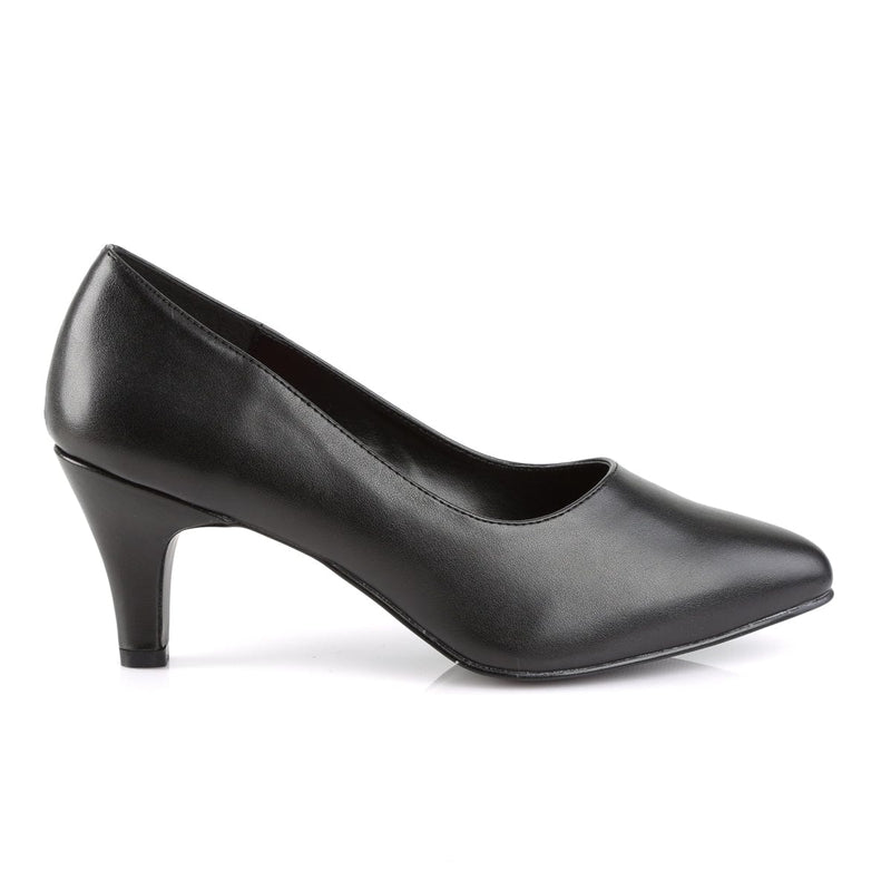 Pleaser Pink Label DIVINE-420 Pump (Black Faux Leather)