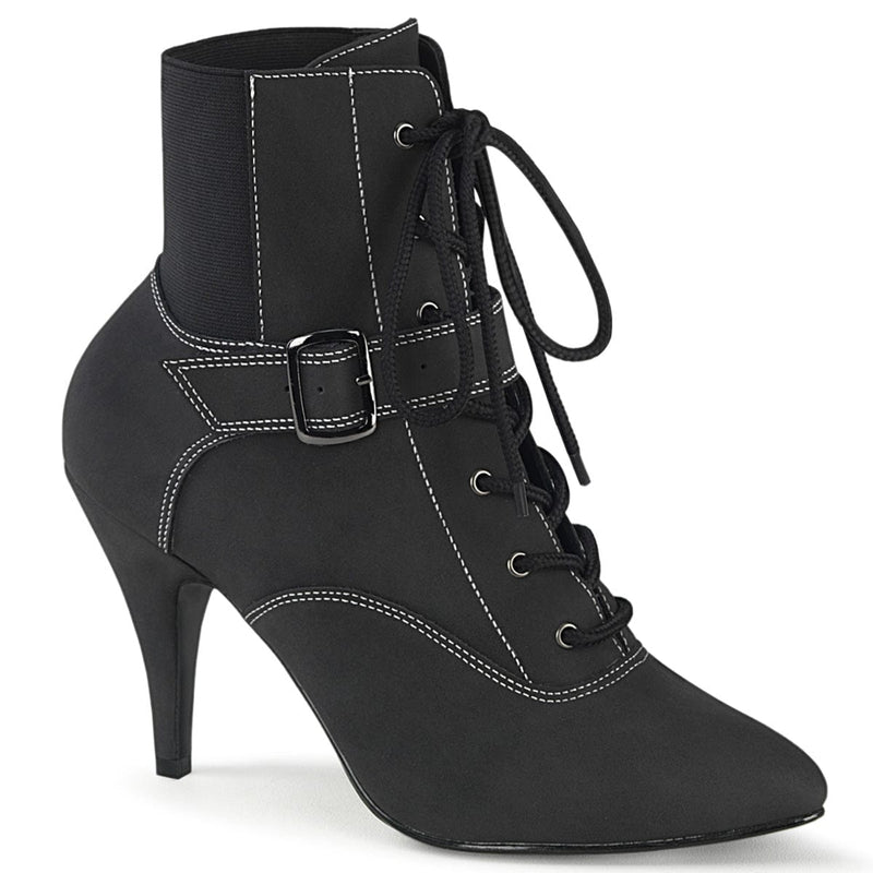 Pleaser Pink Label DREAM-1022 Ankle Boot (Black Faux Nubuck Leather)