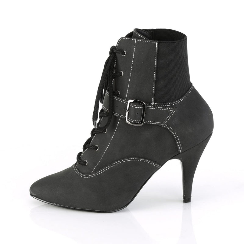 Pleaser Pink Label DREAM-1022 Ankle Boot (Black Faux Nubuck Leather)