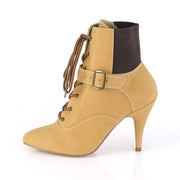 Pleaser Pink Label DREAM-1022 Ankle Boot (Tan Fuax Nubuck Leather)