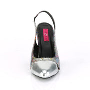 Pleaser Pink Label DREAM-405 Pump (Multi-Color Snake Print-Silver Metallic Pu)