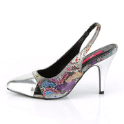 Pleaser Pink Label DREAM-405 Pump (Multi-Color Snake Print-Silver Metallic Pu)