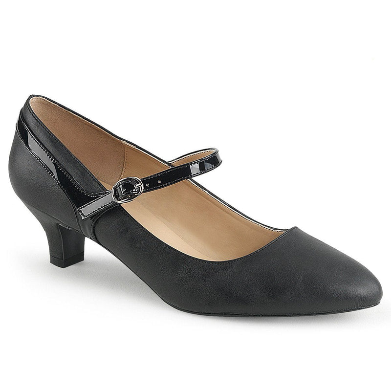 Pleaser Pink Label FAB-425 Pump (Black Faux Leather-Patent)