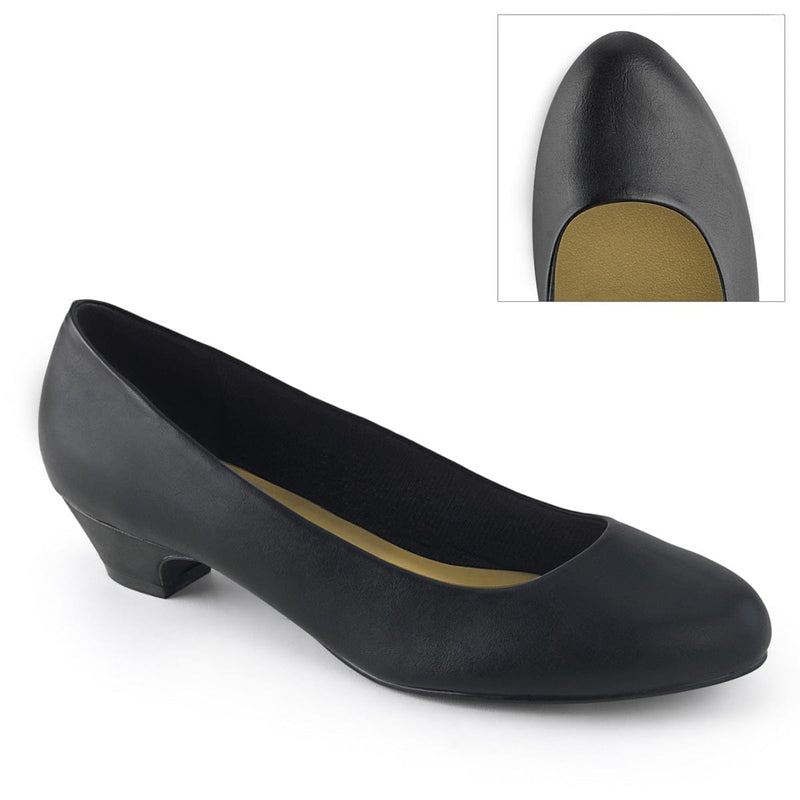 Pleaser Pink Label GWEN-01 Pump (Black Faux Leather)