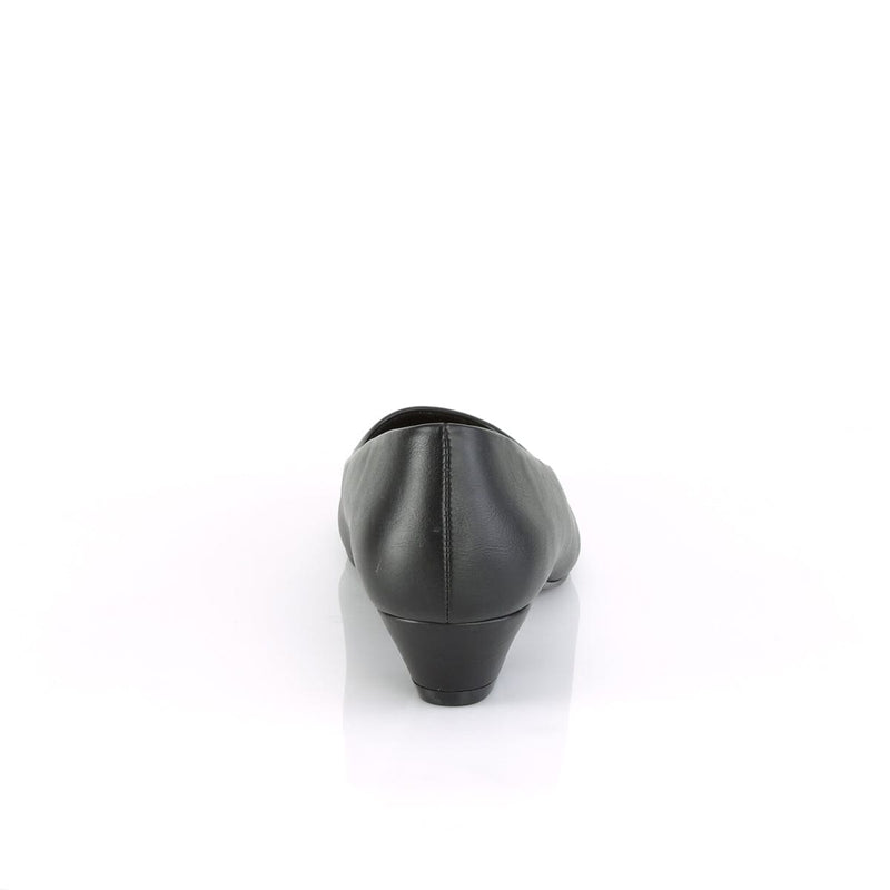 Pleaser Pink Label GWEN-01 Pump (Black Faux Leather)