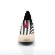 Pleaser Pink Label JENNA-01 Pump (Cream Faux Leather)