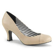 Pleaser Pink Label JENNA-01 Pump (Cream Faux Leather)