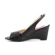 Pleaser Pink Label KIMBERLY-01SP Sandal (Black Faux Leather)