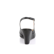 Pleaser Pink Label KIMBERLY-01SP Sandal (Black Faux Leather)