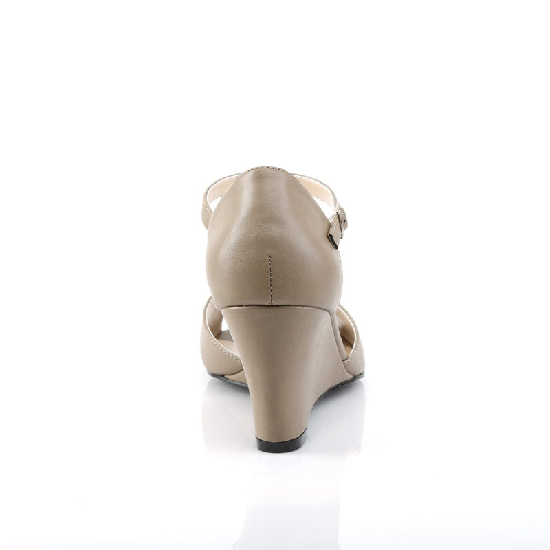 Pleaser Pink Label KIMBERLY-05 Sandal (Taupe Faux Leather)