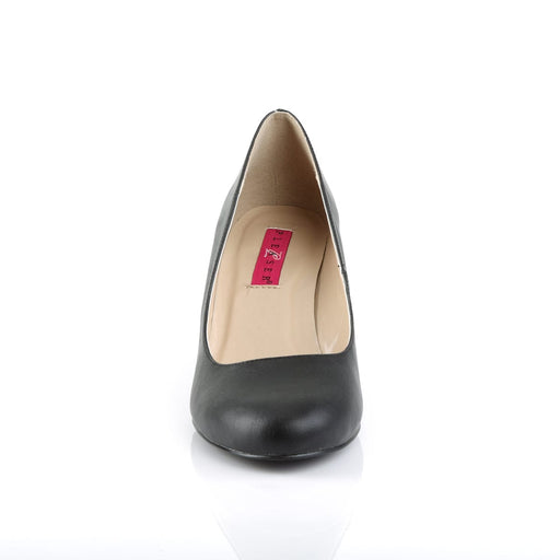 Pleaser Pink Label KIMBERLY-08 Pump (Black Faux Leather)