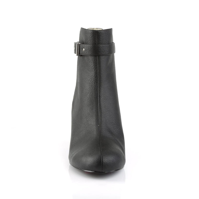 Pleaser Pink Label KIMBERLY-102 Ankle Boot (Black Faux Leather)