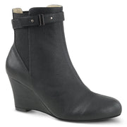 Pleaser Pink Label KIMBERLY-102 Ankle Boot (Black Faux Leather)
