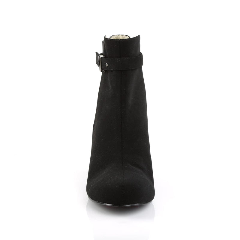 Pleaser Pink Label KIMBERLY-102 Ankle Boot (Black Nubuck Suede)