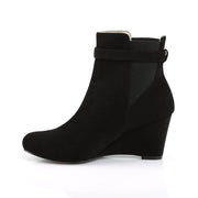 Pleaser Pink Label KIMBERLY-102 Ankle Boot (Black Nubuck Suede)