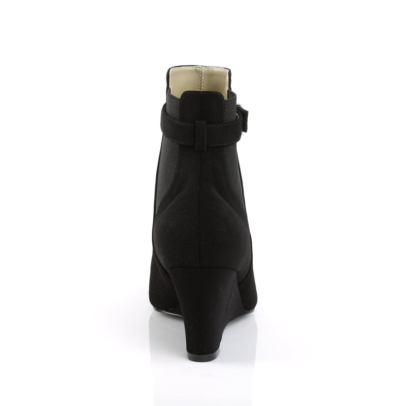 Pleaser Pink Label KIMBERLY-102 Ankle Boot (Black Nubuck Suede)