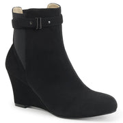 Pleaser Pink Label KIMBERLY-102 Ankle Boot (Black Nubuck Suede)