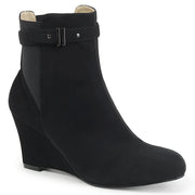 Pleaser Pink Label KIMBERLY-102 Ankle Boot (Black Nubuck Suede)