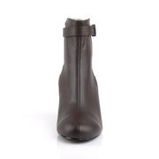 Pleaser Pink Label KIMBERLY-102 Ankle Boot (Brown Faux Leather)