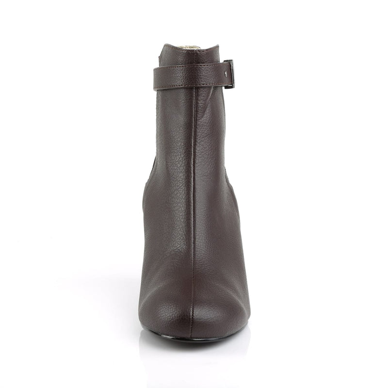 Pleaser Pink Label KIMBERLY-102 Ankle Boot (Brown Faux Leather)