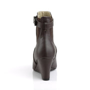 Pleaser Pink Label KIMBERLY-102 Ankle Boot (Brown Faux Leather)