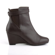 Pleaser Pink Label KIMBERLY-102 Ankle Boot (Brown Faux Leather)