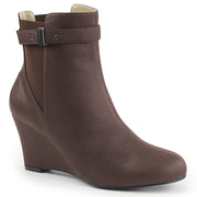 Pleaser Pink Label KIMBERLY-102 Ankle Boot (Brown Faux Leather)