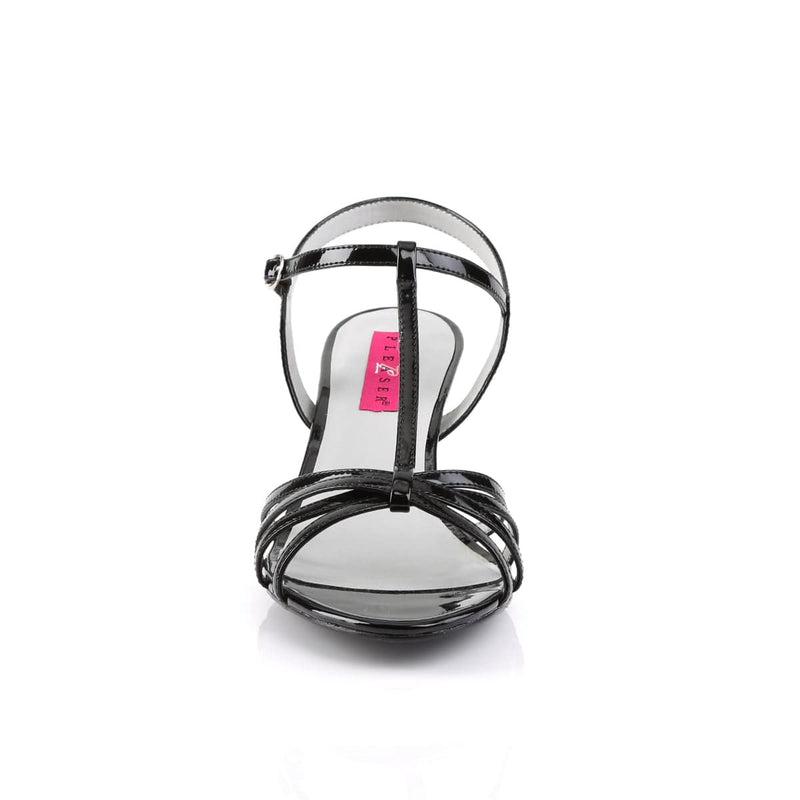 Pleaser Pink Label KITTEN-06 Sandal (Black Patent)