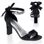 Pleaser Pink Label ROMANCE-372 Sandal (Black Satin)