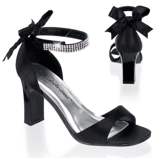 Pleaser Pink Label ROMANCE-372 Sandal (Black Satin)