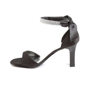 Pleaser Pink Label ROMANCE-372 Sandal (Black Satin)