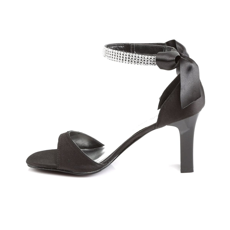 Pleaser Pink Label ROMANCE-372 Sandal (Black Satin)