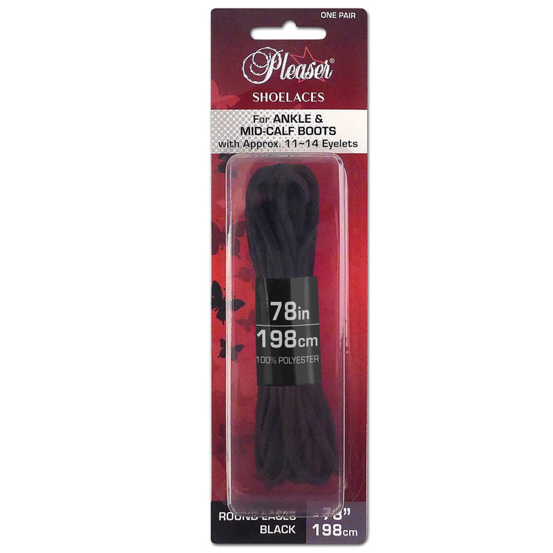 Pleaser Pleaser Boot Shoe Laces Black / Ankle Boot Laces