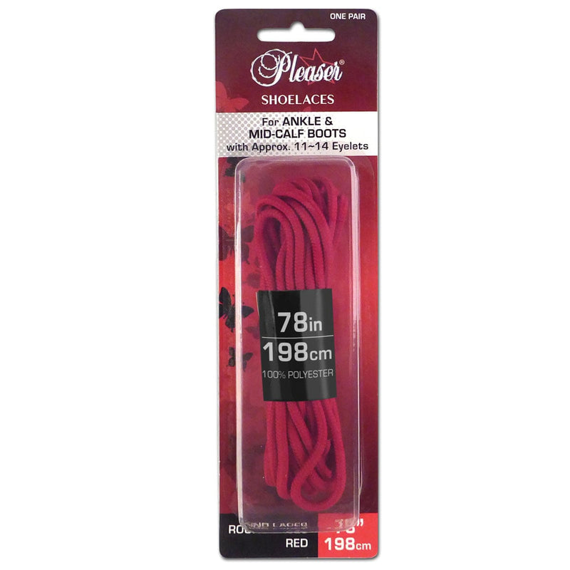 Pleaser Pleaser Boot Shoe Laces Red / Ankle Boot Laces