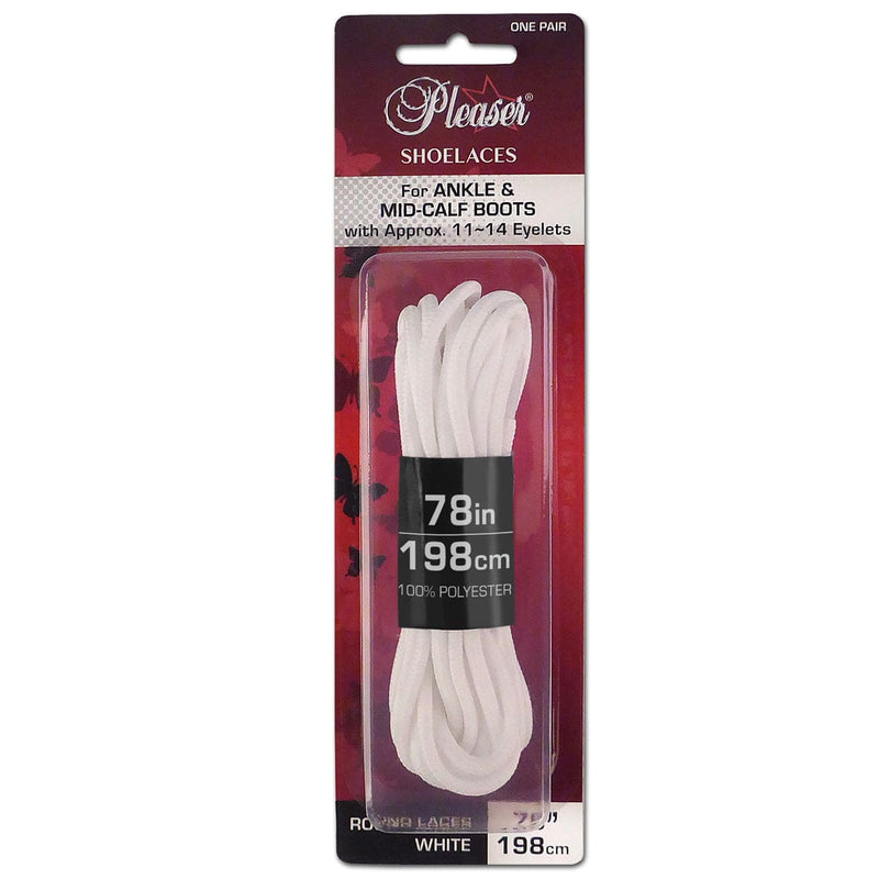 Pleaser Pleaser Boot Shoe Laces White / Ankle Boot Laces