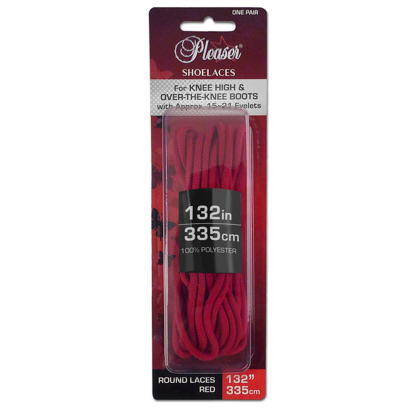 Pleaser Pleaser Boot Shoe Laces Red / Knee Boot Laces