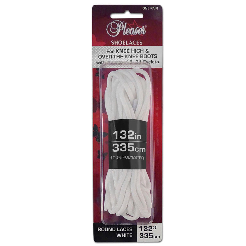 Pleaser Pleaser Boot Shoe Laces White / Knee Boot Laces