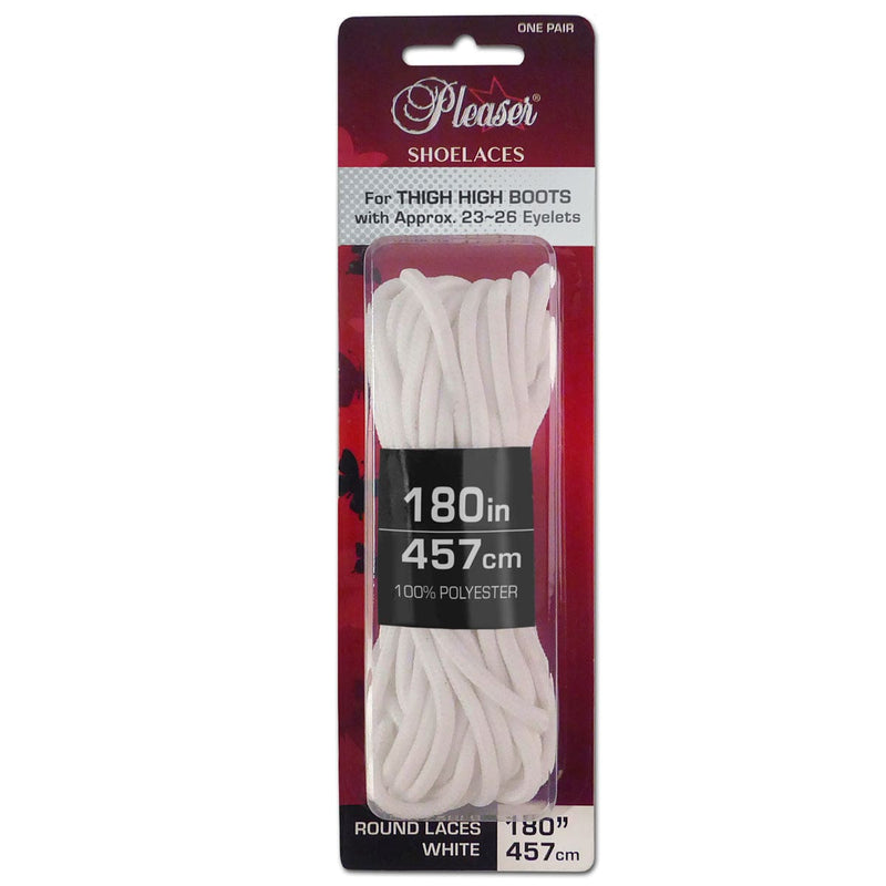 Pleaser Pleaser Boot Shoe Laces White / Thigh Boot Laces