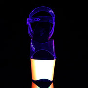 Pleaser RAINBOW-308UV Platform Sandal (Clear/Neon Multi)