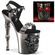 Pleaser RAPTURE-812-LT Platform Sandal (Pewter TPU/Satin Pewter Chrome)