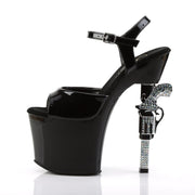 Pleaser REVOLVER-709 Platform Sandal (Black/Black)