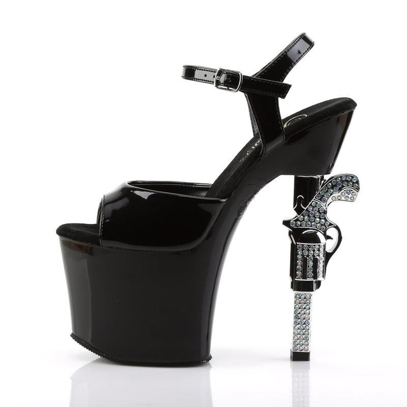Pleaser REVOLVER-709 Platform Sandal (Black/Black)