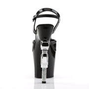 Pleaser REVOLVER-709 Platform Sandal (Black/Black)